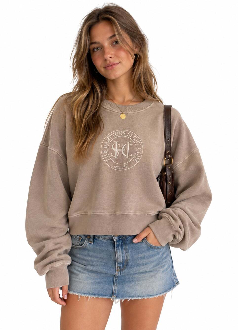 Abercrombie & Fitch Soft Collection Hamptons Sport Club Cropped Sweatshirt (Size